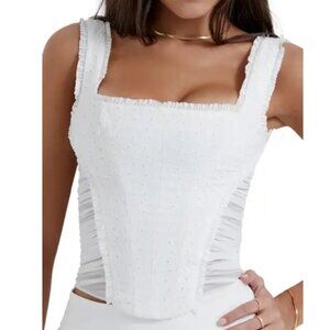 HOUSE OF CB Catalina Eyelet Corset Top
